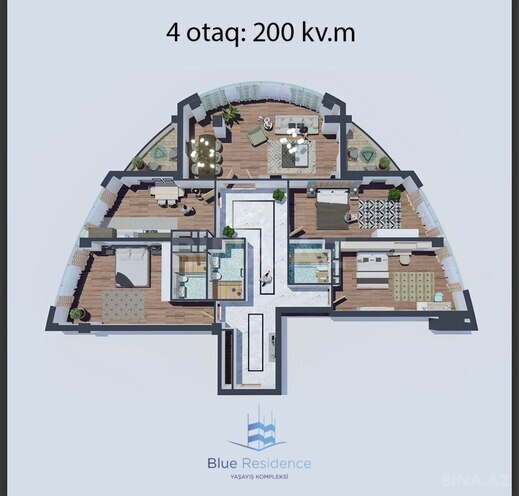 Satılır 4 otaqlı yeni tikili 200 m², Həzi Aslanov q., photo 19 from 20