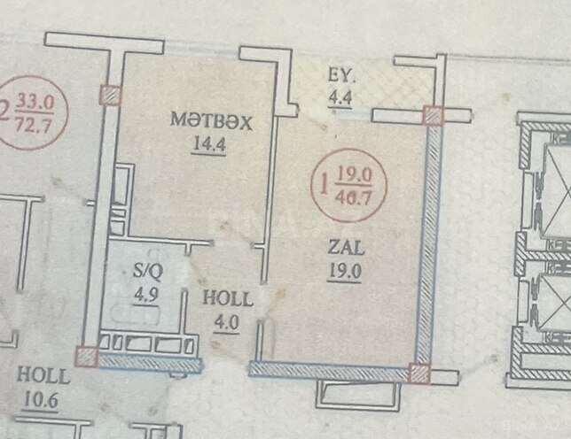 Продаётся 1-комн. новостройка 47 м², м. Элмляр Академиясы, photo 8 from 11