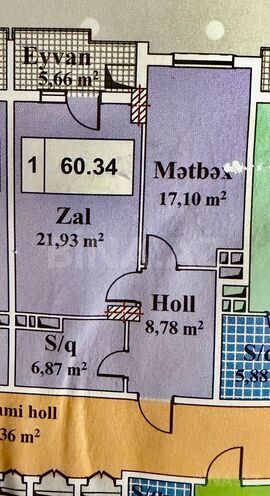 Продаётся 2-комн. новостройка 60.3 м², м. Кара Караев, photo 3 from 6
