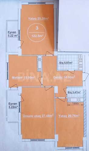 Продаётся 3-комн. новостройка 122.5 м², м. Азадлыг проспекти, photo 10 from 11