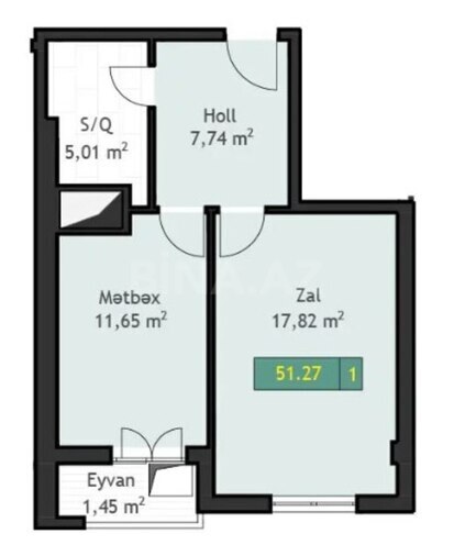 Satılır 2 otaqlı yeni tikili 53 m², Dərnəgül m., photo 5 from 6