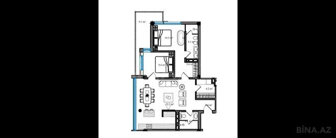 Продаётся 3-комн. новостройка 98.9 м², photo 8 from 9