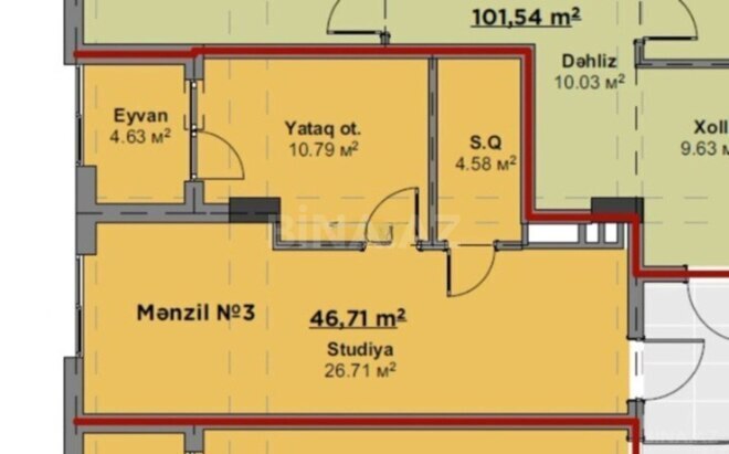 Satılır 2 otaqlı yeni tikili 48 m², Nizami m., photo 6 from 7