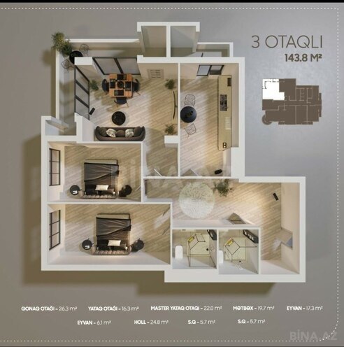 Satılır 3 otaqlı yeni tikili 145 m², 28 May m., photo 19 from 20