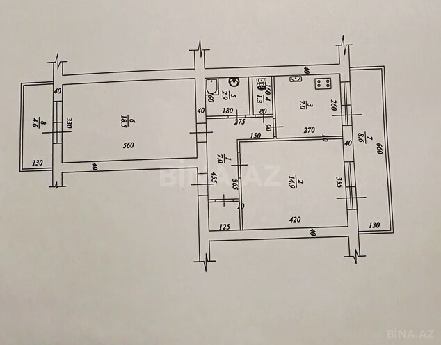 Satılır 2 otaqlı köhnə tikili 65 m², Xalqlar Dostluğu m., photo 15 from 16