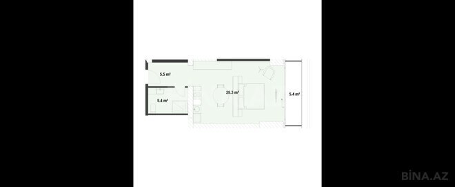 Продаётся 1-комн. новостройка 56.1 м², пос. Нардаран, photo 7 from 8