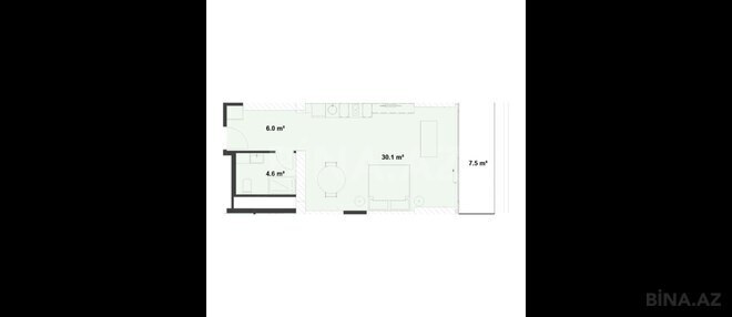 Satılır 1 otaqlı yeni tikili 56.8 m², Nardaran q., photo 8 from 9