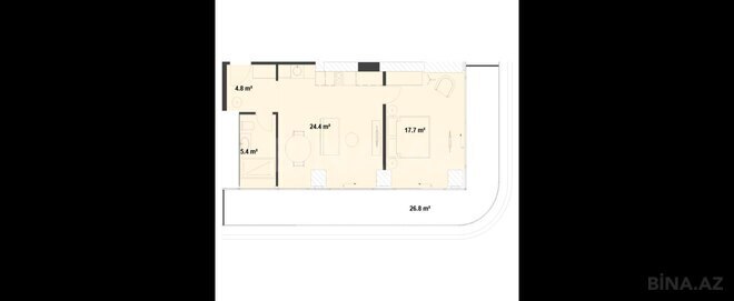 Satılır 2 otaqlı yeni tikili 88.8 m², Nardaran q., photo 7 from 8