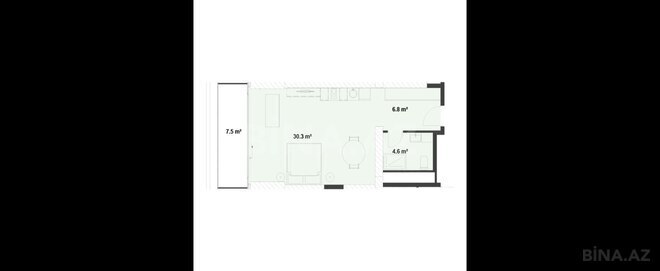 Satılır 1 otaqlı yeni tikili 57.7 m², Nardaran q., photo 7 from 8