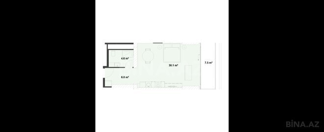 Satılır 1 otaqlı yeni tikili 56.7 m², Sea Breeze q., photo 6 from 7