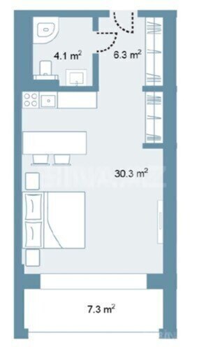 Продаётся 1-комн. новостройка 56.8 м², пос. Sea Breeze, photo 5 from 6