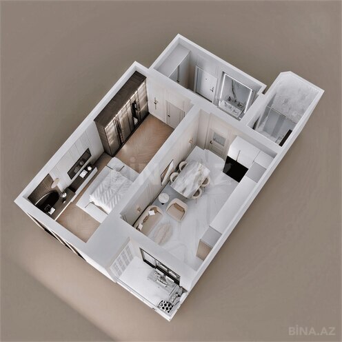  Gəncə Park City yaşayış kompleksi, mənzilin planı - 1-otaqlı, 65 m²