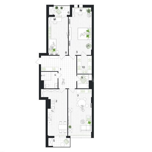 Жилой комплекс  Gəncə Park City, планировка - 3-комн., 152.5 м²