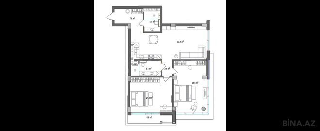 Satılır 3 otaqlı yeni tikili 127.3 m², Nardaran q., photo 13 from 14