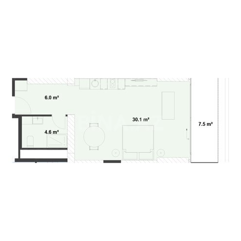 Satılır 1 otaqlı yeni tikili 56.8 m², Nardaran q., photo 8 from 9