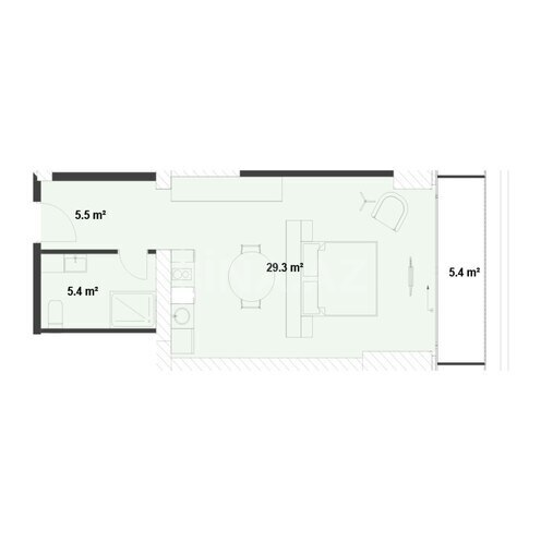 Satılır 1 otaqlı yeni tikili 56.1 m², Nardaran q., photo 7 from 8