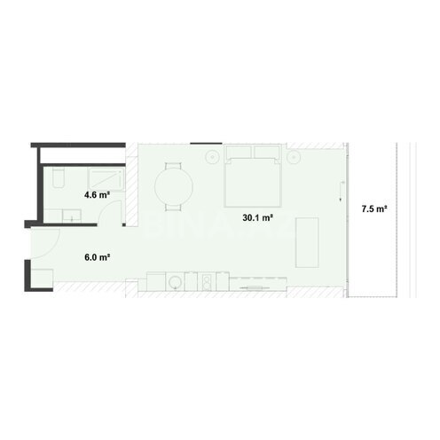 Satılır 1 otaqlı yeni tikili 56.7 m², Sea Breeze q., photo 6 from 7