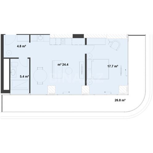 Satılır 2 otaqlı yeni tikili 88.8 m², Nardaran q., photo 8 from 9