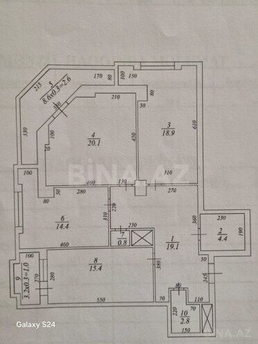 Продаётся 3-комн. новостройка 106 м², м. Элмляр Академиясы, photo 8 from 25