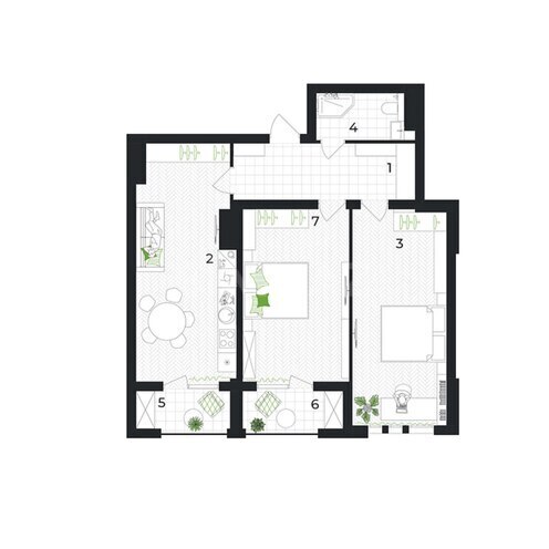 Жилой комплекс  Gəncə Park City, планировка - 2-комн., 101.5 м²