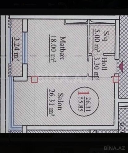 Продаётся 2-комн. новостройка 56 м², м. Низами, photo 5 from 6