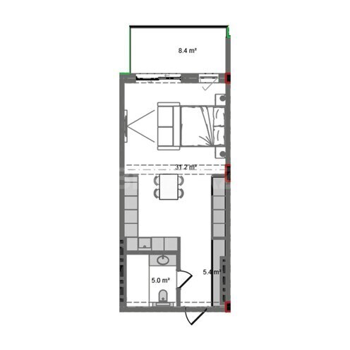 Продаётся 1-комн. новостройка 57.9 м², пос. Нардаран, photo 8 from 9
