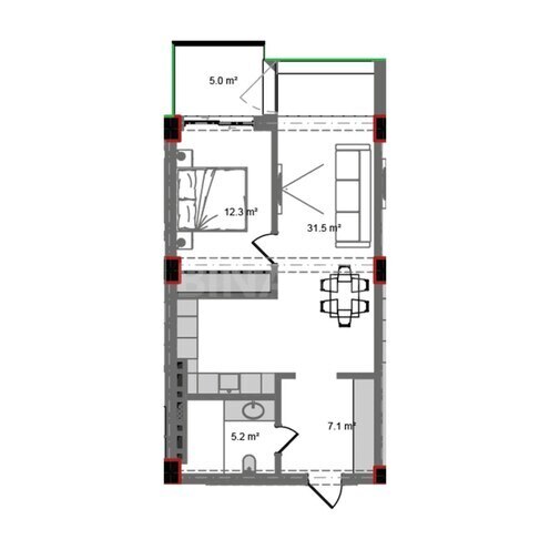 Продаётся 2-комн. новостройка 70.9 м², пос. Нардаран, photo 8 from 9
