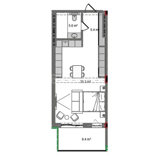 Продаётся 1-комн. новостройка 57.9 м², пос. Нардаран, photo 8 from 9