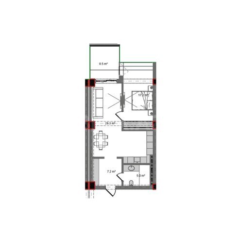 Продаётся 2-комн. новостройка 78.1 м², пос. Нардаран, photo 8 from 9