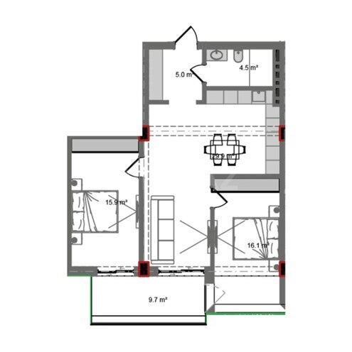 Satılır 3 otaqlı yeni tikili 95.9 m², Nardaran q., photo 8 from 9