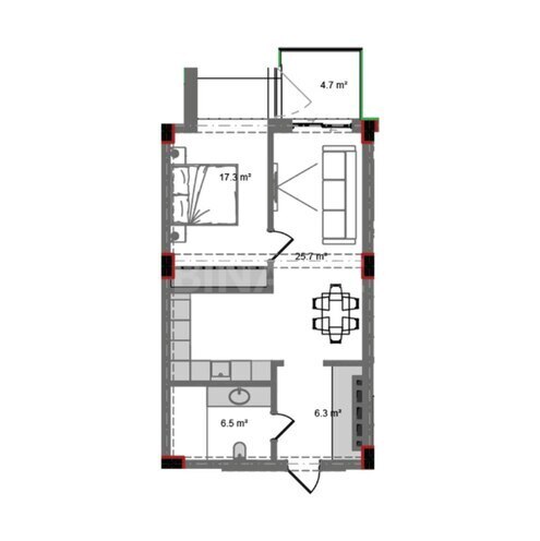 Продаётся 2-комн. новостройка 72.1 м², пос. Нардаран, photo 8 from 9