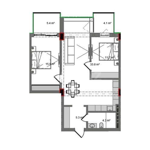 Продаётся 3-комн. новостройка 96.3 м², пос. Нардаран, photo 8 from 9