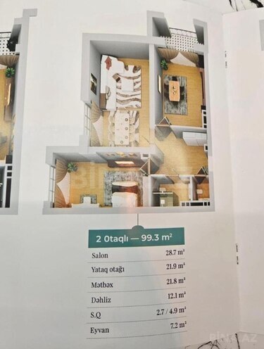 Satılır 2 otaqlı yeni tikili 105 m², Bayıl q., photo 7 from 14