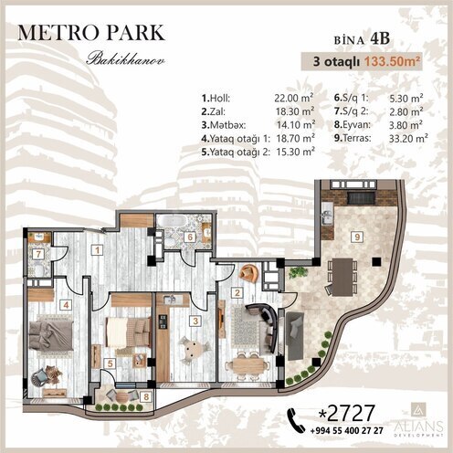 Satılır 3 otaqlı yeni tikili 135.5 m², Bakıxanov q., photo 7 from 20