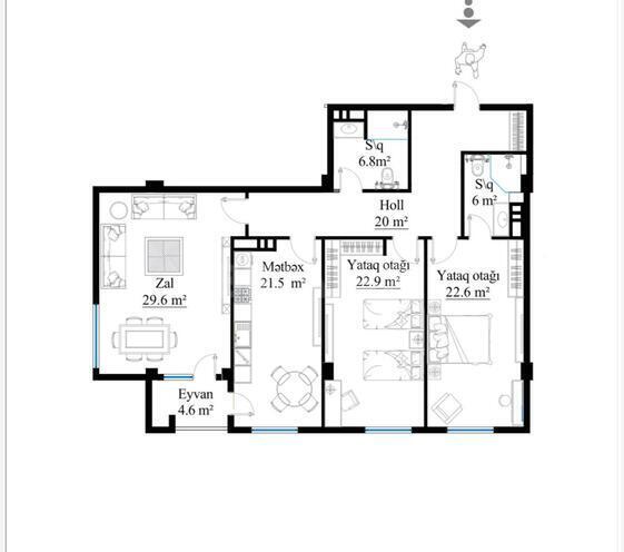 Satılır 3 otaqlı yeni tikili 115 m², Nərimanov r., photo 5 from 6