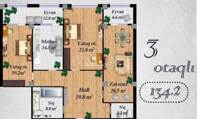 Satılır 3 otaqlı yeni tikili 134 m², Gənclik m., photo 1 from 15