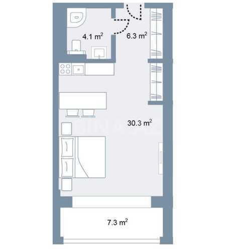 Satılır 1 otaqlı yeni tikili 56.8 m², Nardaran q., photo 6 from 8