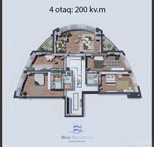 Satılır 4 otaqlı yeni tikili 200 m², Ağ şəhər q., photo 4 from 7