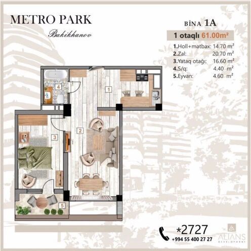 Satılır 2 otaqlı yeni tikili 61 m², Sabunçu r., photo 4 from 7
