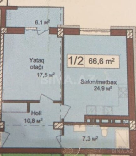 Satılır 2 otaqlı yeni tikili 67 m², Həzi Aslanov m., photo 3 from 6
