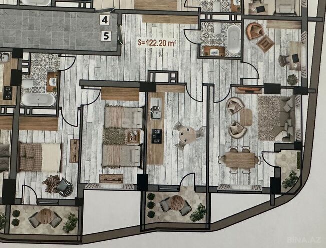 Продаётся 4-комн. новостройка 122.2 м², пос. Бакиханова, photo 4 from 6