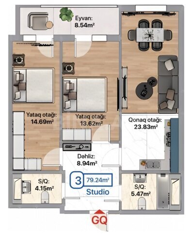 Продаётся 2-комн. новостройка 80 м², photo 4 from 13