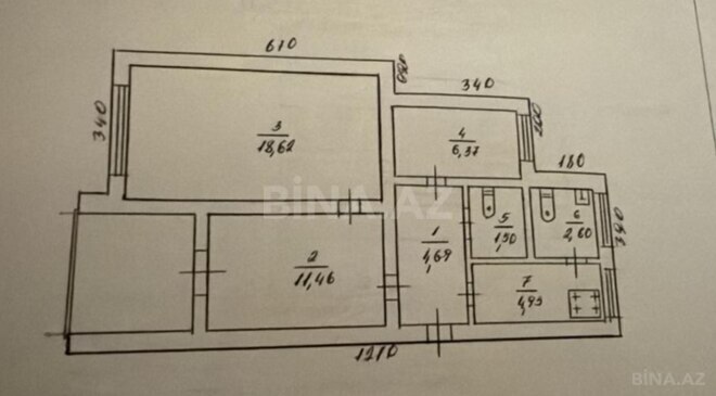 Satılır 3 otaqlı köhnə tikili 60.5 m², Nəsimi r., photo 12 from 13