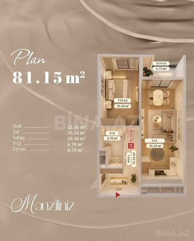 Продаётся 2-комн. новостройка 81.1 м², пос. Аг шехер, photo 7 from 17
