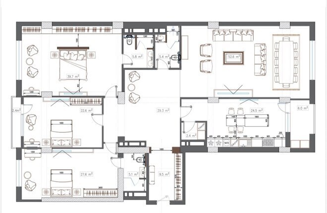 Продаётся 4-комн. новостройка 256 м², м. Низами, photo 5 from 6