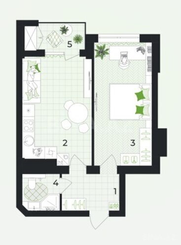 Satılır 1 otaqlı yeni tikili 60.4 m², photo 8 from 9