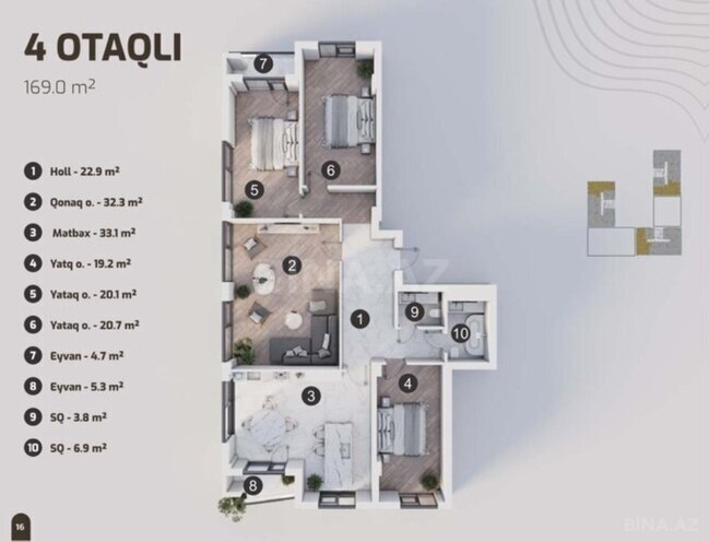 Satılır 4 otaqlı yeni tikili 169 m², Ulduz m., photo 5 from 12