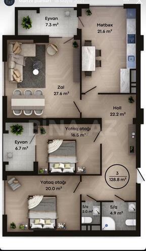 Satılır 3 otaqlı yeni tikili 128.8 m², Nərimanov r., photo 3 from 18