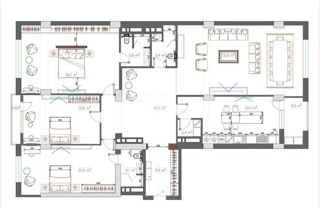 Satılır 4 otaqlı yeni tikili 256 m², Nizami m., photo 7 from 8