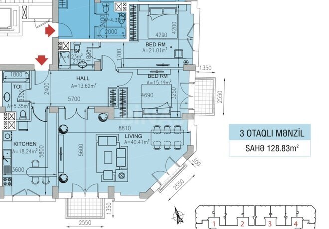Продаётся 3-комн. новостройка 129 м², пос. Аг шехер, photo 3 from 15